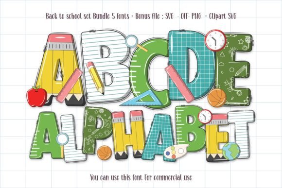 Back to School Set: A Bold Font for Creative Projects