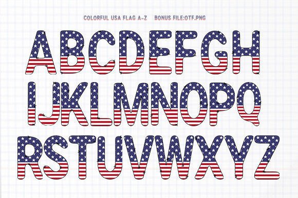 Colorful USA Flag Font: Vintage Patriotism for Modern Design