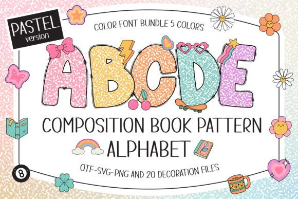 Composition Book Pattern Pastel: A Nostalgic Design Asset