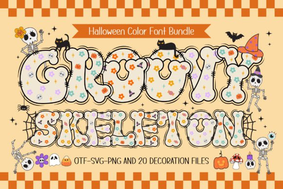 Groovy Skeleton: A Typographic Treat for Halloween Designs
