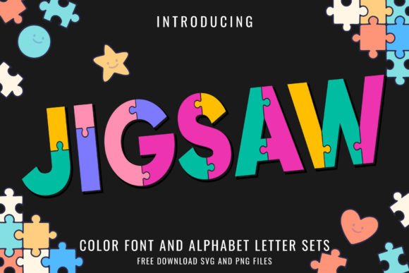 Jigsaw Pastel: A Playful Color Font for Vibrant Designs