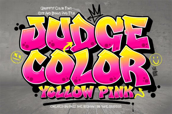 Judge Color Yellow Pink: Bold Graffiti Typography for Impact
