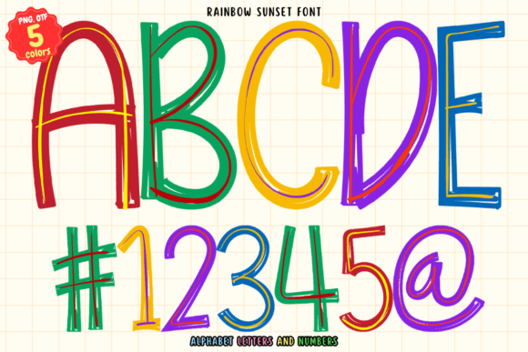 Rainbow Sunset: A Handwritten Font for Vibrant Design
