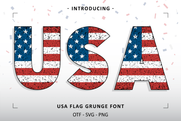 USA Flag Grunge: Typography with Patriotic Edge