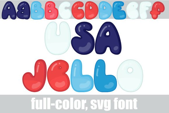 USA Jello: A Glossy 3D Font for Playful Design