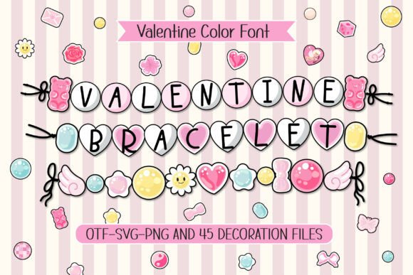 Valentine Bracelet: A Sweet Color Font for Charming Designs